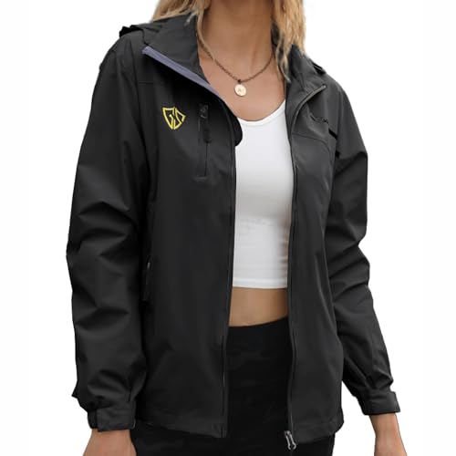 GIISAM Women's Black Waterproof Rain Jacket - Medium Size for Travel, Hiking, and Cycling - Image 4