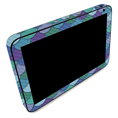 Image of MightySkins Carbon Fiber Skin Compatible with Amazon Echo Show 8 (Gen 2) - Blue Scales | Protective, Durable Textured Carbon Fiber Finish | Easy to Apply | Made in The USA