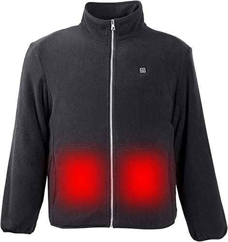Ropa Térmica, Chaqueta Térmica Recargable por USB con 5 Zonas, 3 Ajustes de Temperatura, Chaleco Térmico de Invierno(Black,L/Large)