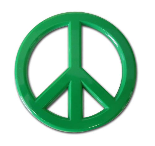 Classic Green Peace Sign Logo - Acrylic Car Emblem by Revolution Car Badges - Antiwar Peace and Love Symbol - Premium Alternative to Bumper Stickers, Decals, and Magnets (Green Acrylic)
