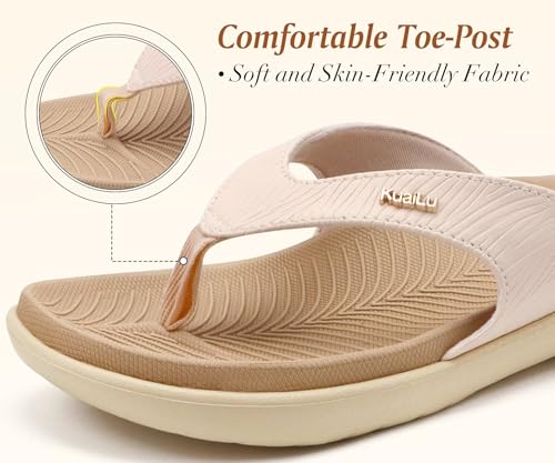 Image of KuaiLu Women's Orthotic Arch Support Flip Flops Yoga Mat Thong Sandals