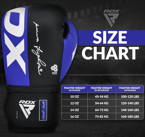 Image of RDX Boxing Gloves, Maya Hide Leather Training Gloves for Muay Thai, Kickboxing, Sparring, Punch Bag, Punching Bag, Kickboxing Gloves, Martial Arts Training, Home Gym, Men, Women, 8 10 12 14 16 oz