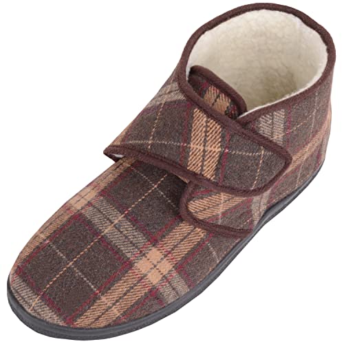 Chaussons homme chauds à motif écossais pour vos soirées d'hiver