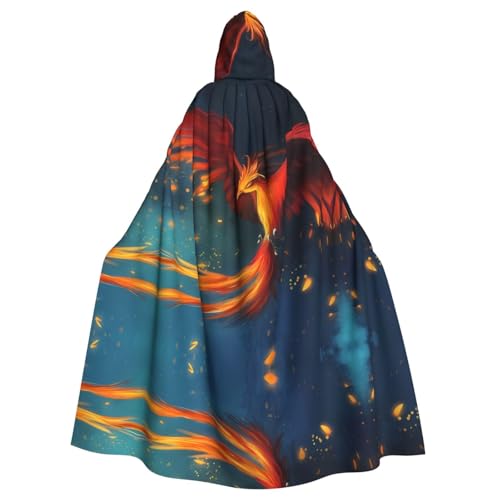 Capa de fénix para adultos disfraz de cosplay naranja y rojo