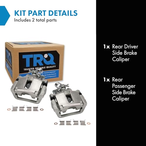 Image of TRQ Rear Driver and Passenger Side Brake Caliper Set 2 Piece for 2013-2018 Ford Explorer 2013-16 Lincoln MKS