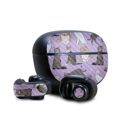 Image of Carbon Fiber Skin Compatible with Bose Ultra Open Earbuds - Cat Chaos - Premium 3M Vinyl Protective Wrap Decal Cover - Easy to Apply | Crafted in The USA by MightySkins