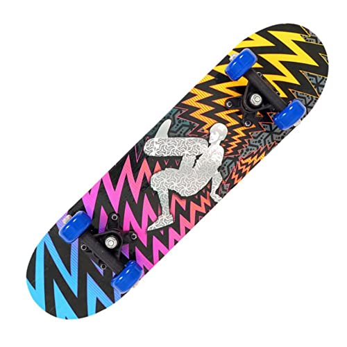FabSports 31″ x 8″ inch Standard Skateboard for All Levels-Beginners, Intermediate & Professional, Double Kick concave Skateboard Made of Wood for Kids,Teens & Adults, Black-Skateboard Grafitti