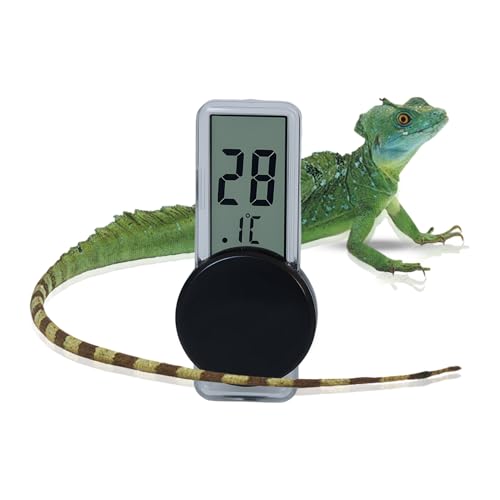 LURMMUE Reptile Terrarium Thermometer Hygrometer, Digital LCD Temperature & Humidity Gauge with Suction Cup, Vivarium/Tank Monitor for Bearded Dragons Geckos Lizards Snakes Turtles Frogs Amphibians