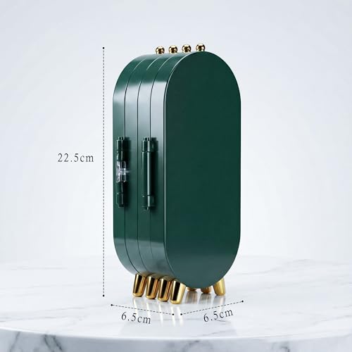 Image of VERAT Rotating Earrings Stand Jewelry Display Organiser /Earrings organiser /Jewellery towers /jewellery stands /earring organizer Container for Home Wardrobe & Cupboard (Green)