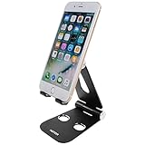Cell Phone Stand, HOTOR Aluminum Adjustable Smartphone Desk Stand,Holder,Dock, For iPhone 6 6s Plus 5 5s 5c 7, iPad, Samsung ,Tablet(Black)