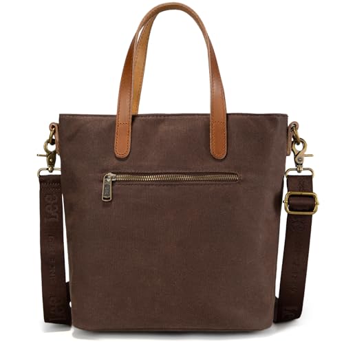 Image of Montana West x Lee Waxed Canvas Tote Bag for Women Vintage Crossbody Bag for Work with Leather Handle