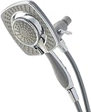 Delta Faucet 75700 Universal Hand Shower Chrome | Shower Head Delta Faucet 4-Spray Touch-Clean In2ition 2-in-1 Dual Hand Held Shower Head with Hose, Chrome 75582D