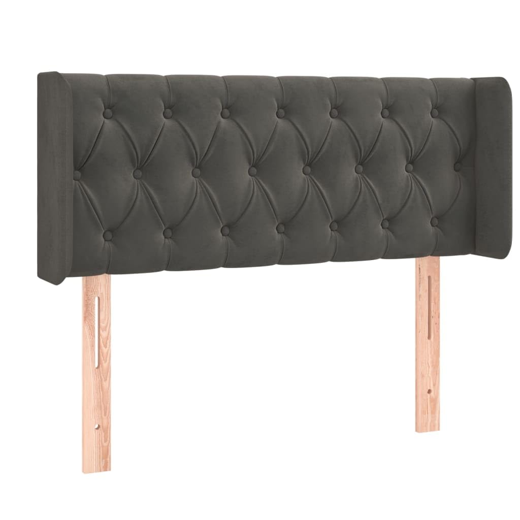 vidaXL Cabecero Dormitorio Cabezal Estructura Cama Tapizado Mueble Adorno Decoración Habitación Casa Hogar Terciopelo Gris Oscuro 93x16x78/88 cm