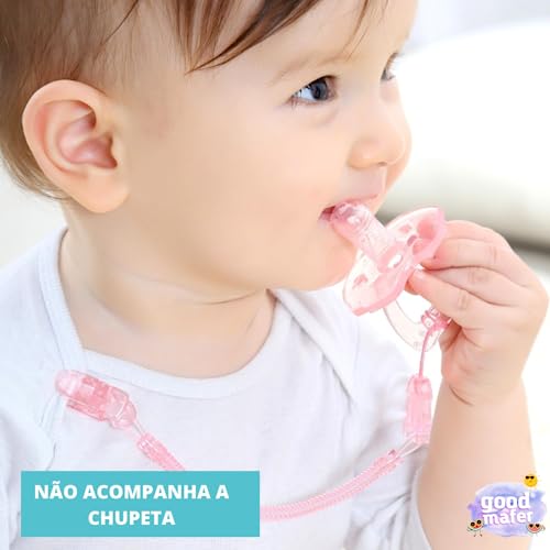 Kit 2 Prendedores de Chupeta Com Mola Bico Para Bebe (2 Transparentes)