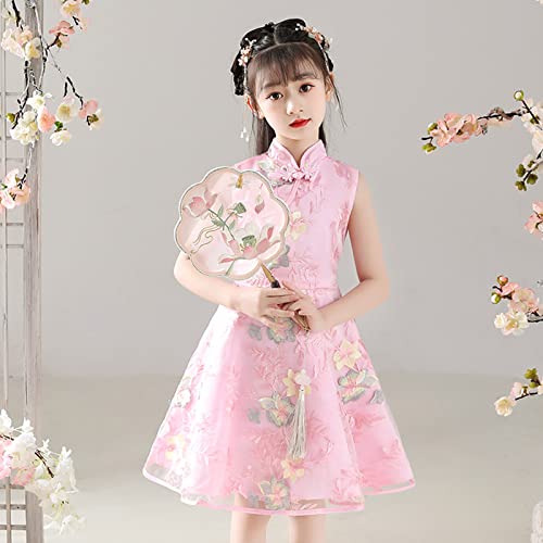 Toddler Infant Baby Girls Children Fairy Hanfu Sleeveless Dresses for Chinese Calendar New Year Mesh Skirt3