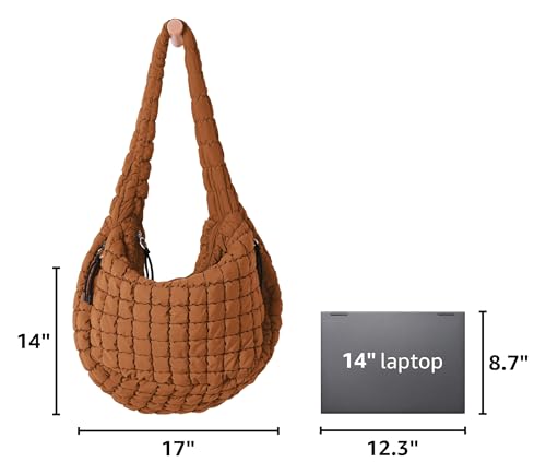 Image of ODODOS Quilted Carryall Tote Bag for Women Crossbody Hobo Lightweight Padding Shoulder Bag