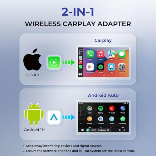 Image of Jemluse Wireless CarPlay & Android Auto Adapter for Cars, Support iPhone & Android, Convert Wired CarPlay /Android Auto to Wireless, Fast Auto Connect, Support Navigation, Music, Calls & More (JEML6)