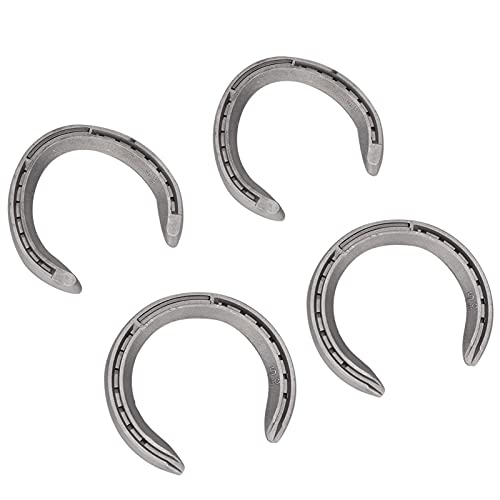 RiToEasysports Aluminium Alloy Horseshoe Kit, Anti Slip Replacement Shoes for Hard Ground with Horseshoe Nails, Suitable for Equestrian Riding (Type 5(8.3 X 8.3 X .5in))