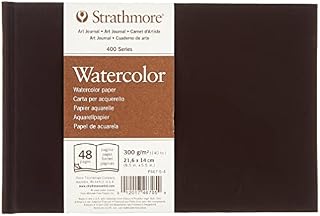Strathmore 400 Watercolour Hardbound 300gsm Paper Book, Cold-Pressed, 8.5 x 5.5 in, 24 Sheets, Ideal for Professionals & Students