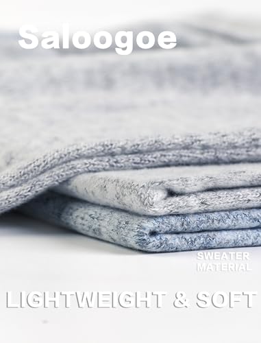 Saloogoe Sweatshirt For Women Trendy Lightweight Sweaters Long Sleeve Tunic Tops Pleated Grey M thumb #2