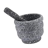 HOUDERCO 実用的な家用研磨器 花崗岩風デザイン 軽量素材 乳鉢と乳棒 薬やスパイスの調理に