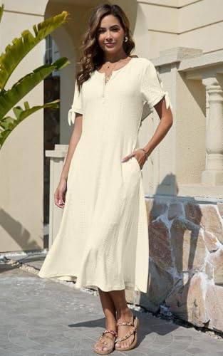 Robe d'été avec poches fluide et légère pour un style chic