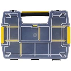 Maletin Para Tornillos STANLEY STST1-71197 - Organizador apilable Sort master, Dimensiones: 29 x 13 x 21 cm, Sistema de cierre seguro, Tapa de plástico reforzada, Combinable, Juego de 2 piezas