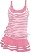 Women's Tankini Striped Trapeze Swim Dress (5505 Pink L)