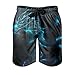 kikomia Bañador para hombre Fantasy azul dragón estampado moda pantalones cortos con bolsillos White M