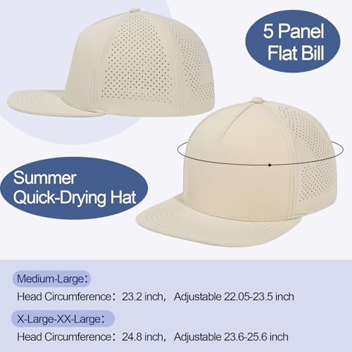Image of M /L /XL /XXL Oversize Flat Bill Baseball Cap for Men Women Quick Dry Snapback Hats Summer Mesh 5 Panel Cap