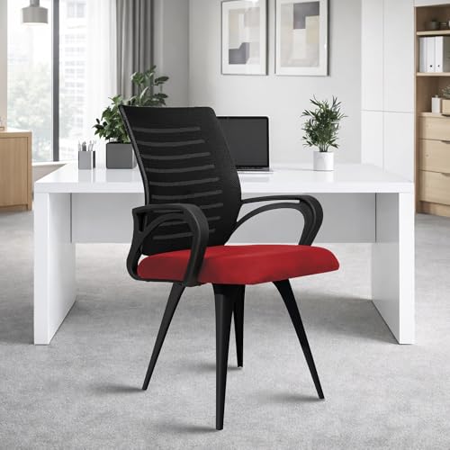 Image of ROSE Elite | 3 Years Brand Warranty | Ergonomic Office Chair, Study, WFH, Revolving, Rolling, Desk, Task, Laptop, Student Chair (Maroon Seat & Black Back, Elite MB Reception)