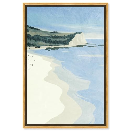 Art Remedy Island Getaway Vert Canvas Modern Beach Wall Art, Gold Frame, 24" x 36"