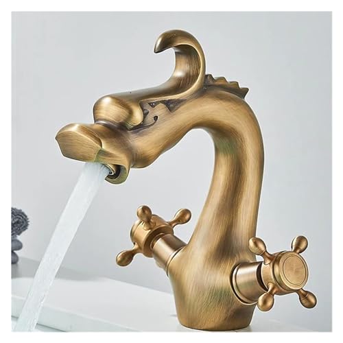 Robinet de bassin dragon or poli double poignée WJ5501