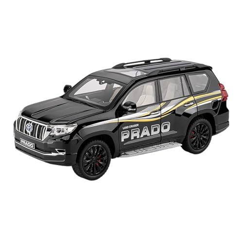 RLIUFEI para 1: 18 Prado Super Off Road Vehicle V8 Modelm Aleación Die Casting Wheel Almacenamiento De Energía Volante Rueda Delantera Enlace Modelo De Coche(Black)