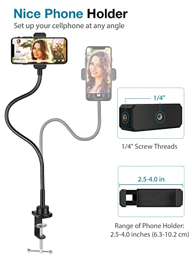 InnoGear 25 Inch Webcam Stand, Flexible Cell Phone Stand Desk Mount Camera Stand Gooseneck for Logitech Webcam BRIO C920 C920S C922 C922x C925e... - Image 6