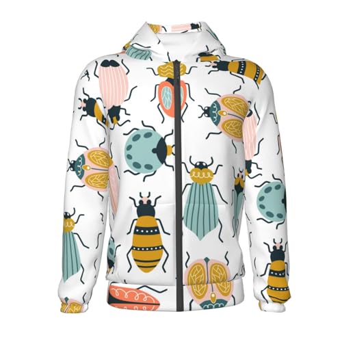 Colorful Insects Kid Hoodies Boys Zip Up Sweatshirts Girls Pullover with Pocket2