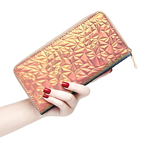 Image of KUKOO Glitter Wallet for Women Shiny Long Phone Clutch Purse Ladies Card Holder