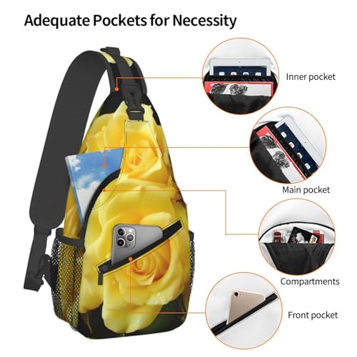 Mochila bolso cruzado estilo sling negra con diseño floral miniatura 3