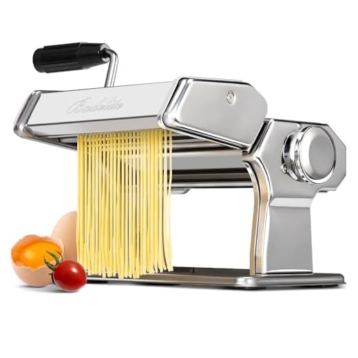 Pasta Maker Machine 150 Manual Pasta Machine with Roller & Cutter Adjustable 9 Thickness & 2 Width Hand Crank Noodles Maker for Spaghetti, Fettuccini, Lasagna