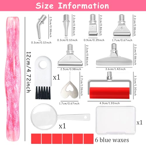 Image of Praise V Do Diamond Painting Art Drill Pen Kit with Screw Stainless Steel Rose Metal Tip Nibs Placers Roller Tool Accessories, Ergonomic Diamond Art Pen for 5D Diamond Paint Bead Dot Pink
