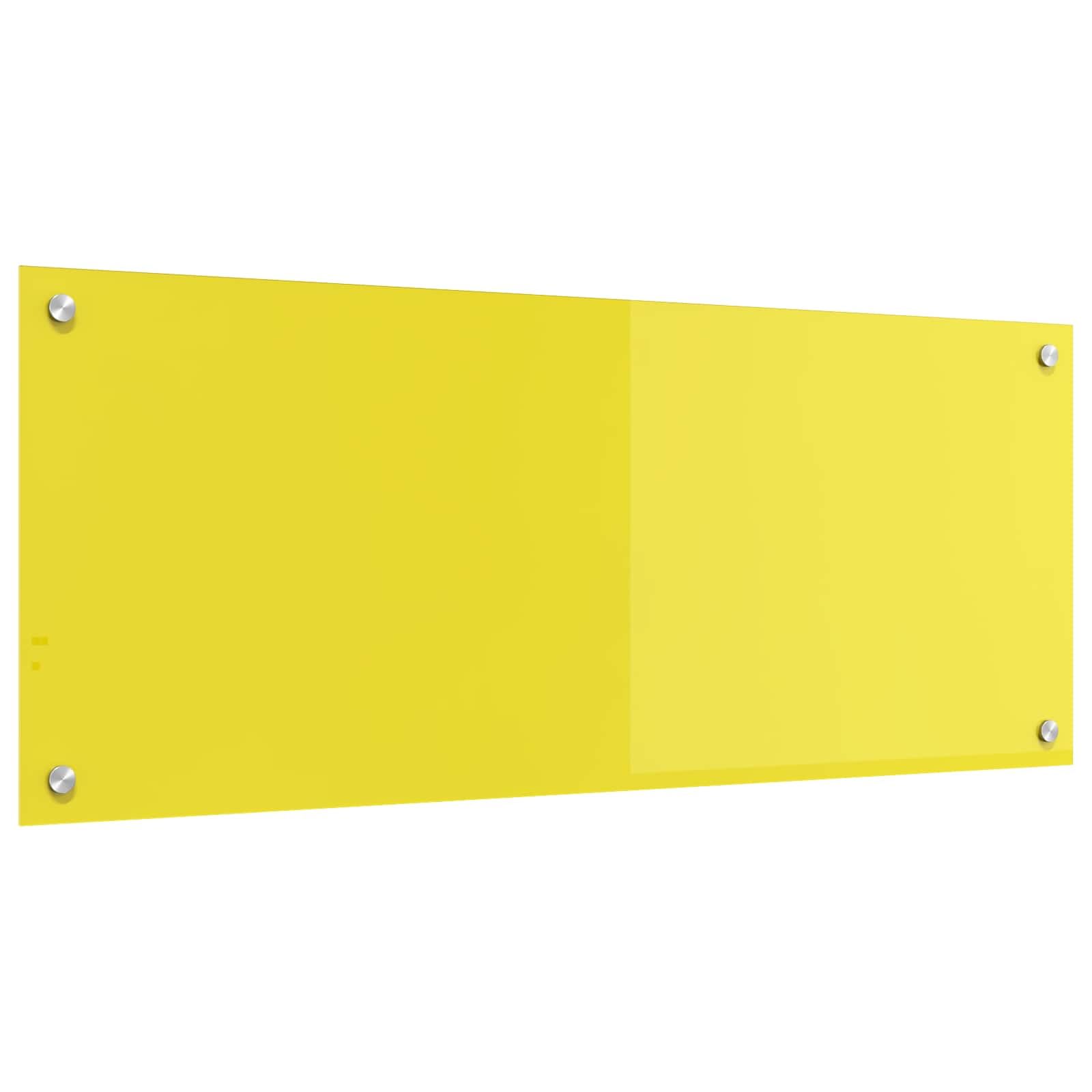 vidaXL Küchenrückwand Gelb 100 x 40 cm Gehärtetes Glas, Moderne Küchenrückwand, langlebiger hitzebeständiger Glas-Schutz, schlankes Upgrade für den Kochbereich, minimalistisches Schutzpanel