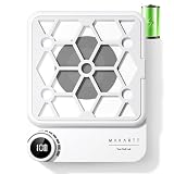 Makartt Compact Rechargeable Nail Dust Collector - 5500RPM Dust Collector Nail Tech ERYNOS Adjustable Speed,Quiet for Polishing Cuticle Manicure Salon&Home Use With 10pcs Filters&Dust Brush White