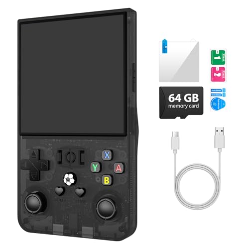 Image of R36MAX Retro Handheld Game Console, 4.0 inch Retro Gaming Console with 62GB Memory (Classic Black)
