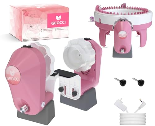 GEOCCI Electric Knitting Machine Adapter for Sentro 40-Needle and 48-Needle Round Knitting Machines (Pink)