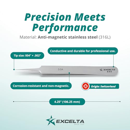 Pince à épiler EXCELTA 5-SA Tools, l'instrument de haute précision - 5