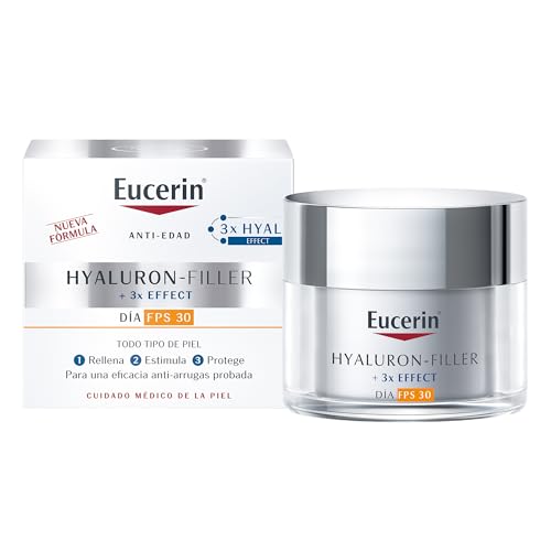 Eucerin Hyaluron-Filler Crema de Día FPS 30 (50 ml), crema antiedad con acción antiarrugas e...
