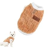 Maglioncino Morbido per Cani, Cappotto Invernale per Cani, Vestito Cane con Anello a D,Giubbotti in Pile Caldo,Cappottino per Gatto,Cappotti per Il Freddo,Gilet Inverno per Animale Domestico(L 4-6 KG)