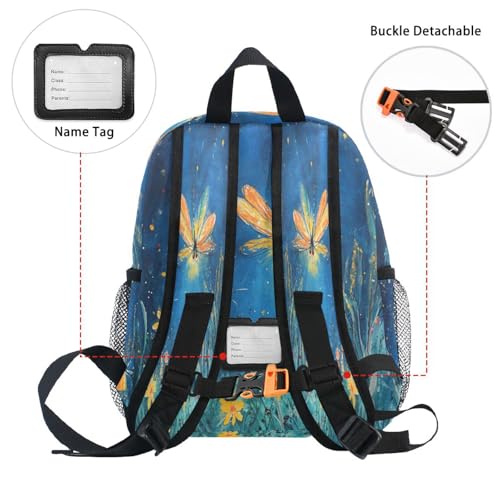 Wudan Firefly Lighting Up The Night Kids Backpack for Boy Bottle Pockets Boys Girls Bookbag for Airplane S3