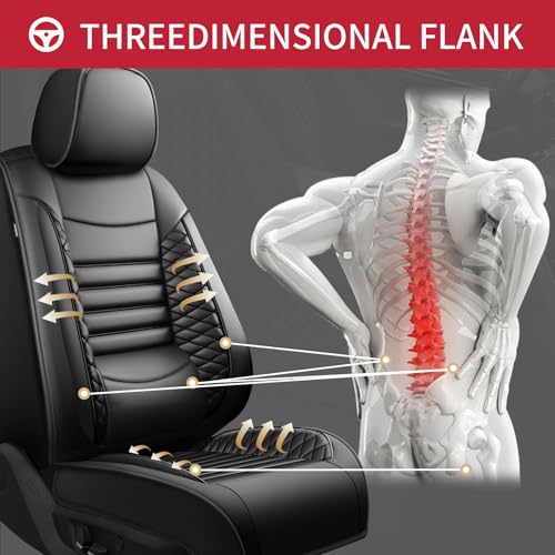 Image of Fit Impreza Car Seat Covers for Subaru Impreza 2004-2024 2025 2026 - Upgraded Premium Waterproof & Breathable Leather, Airbag Compatible, All-Weather Seat Cushion Protector (Full Set, Black)