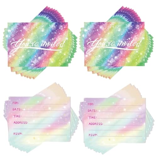 5,🎈【Perfetto per Feste a Tema Arcobaleno】 Con il loro design unico e allegro, questi inviti sono ideali per qualsiasi festa a tema arcobaleno. Perfetti per compleanni, eventi scolastici o feste di gruppo, aggiungono un'atmosfera di gioia e divertimento a ogni tipo di celebrazione.